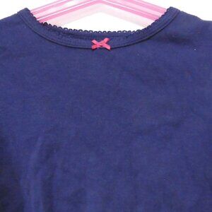 CARTER'S | 12 months | Navy Blue Shirt With Lace Trim and Pink Bow